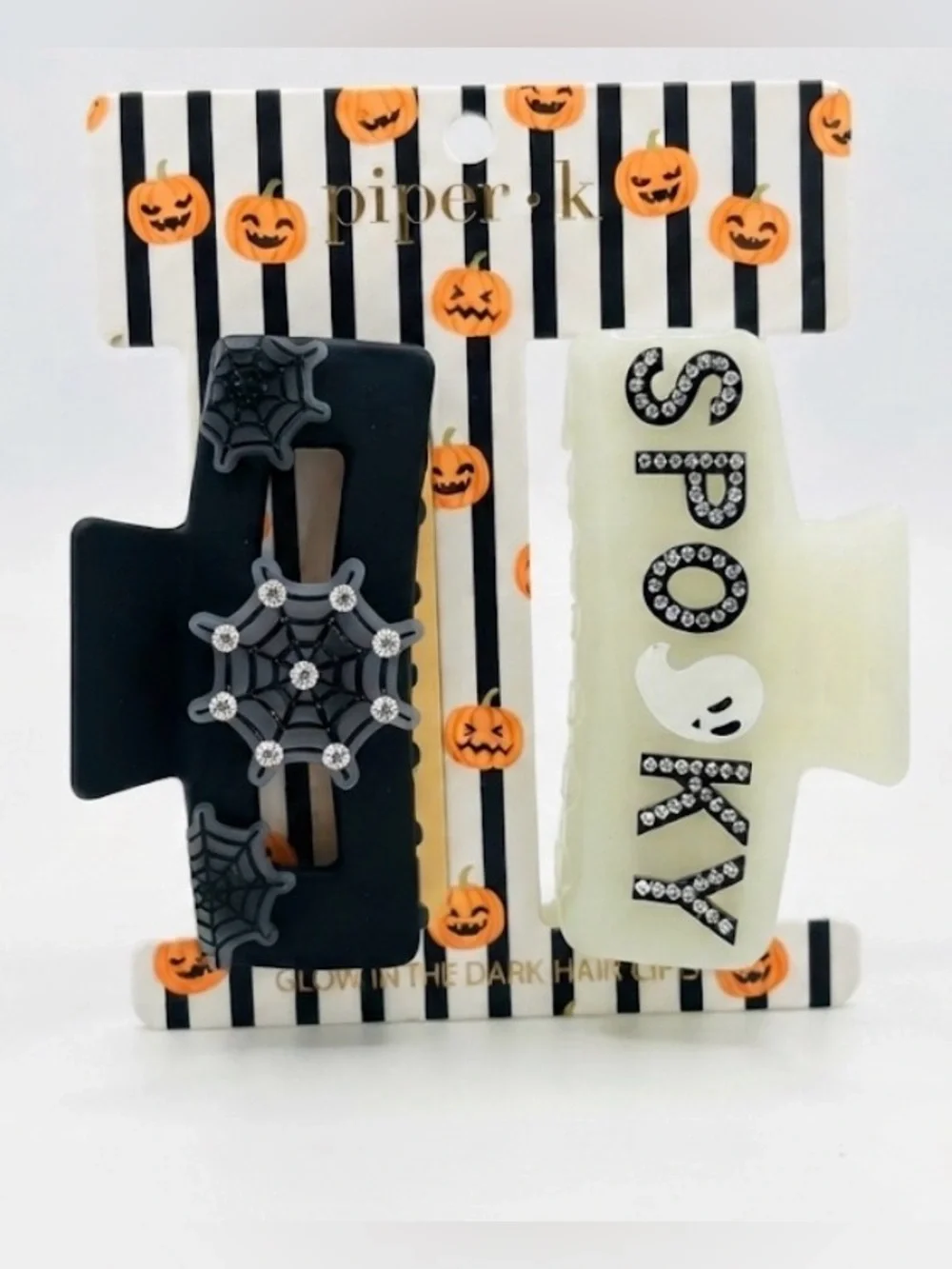 NWT ⚜️🖤⚜️ PIPER K Halloween Set of 2 Big Hair Claw Clips
